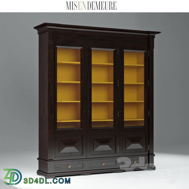 Wardrobe _ Display cabinets - BOOKCASE ORSAY COLLAPSABLE F. PALISSANDRE INS. OCHRE