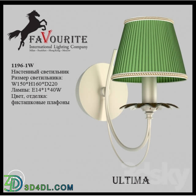 Wall light - Favourite 1196-1W Sconce