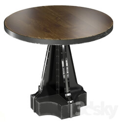 Table - French Column round dining table in the industrial style 