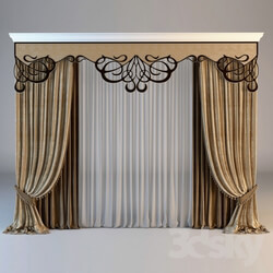 Curtain - Classical curtain with lambrequins openwork 