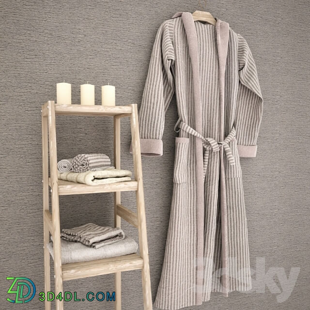 Bathroom accessories - Bathrobe_ towels on shelf