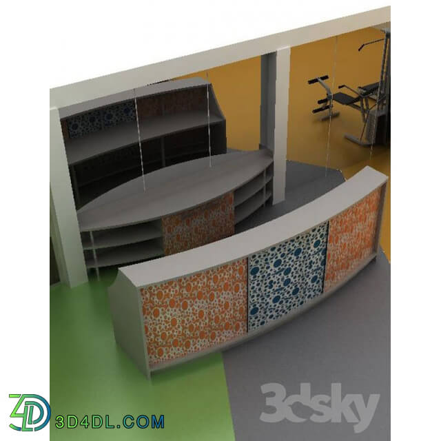 Office furniture - reception desk with pedestal head