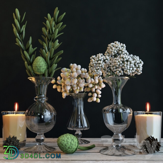 Decorative set - Set with green branches