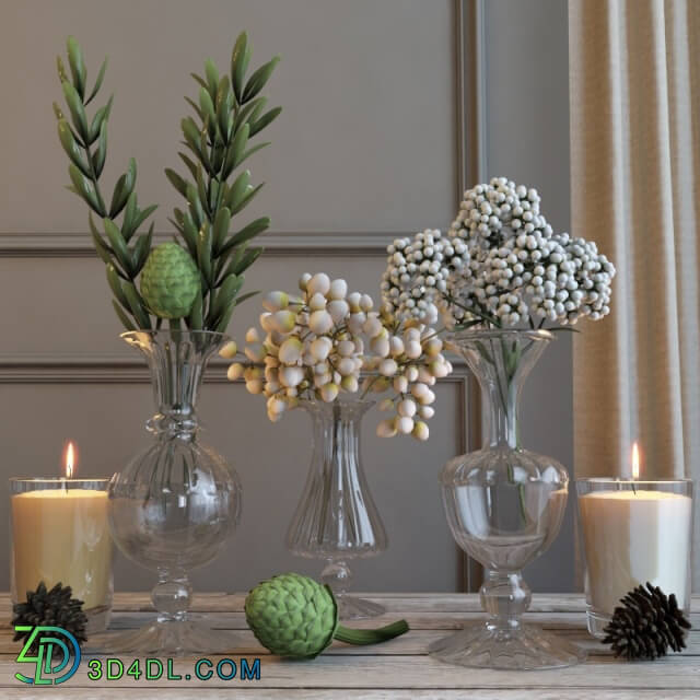 Decorative set - Set with green branches