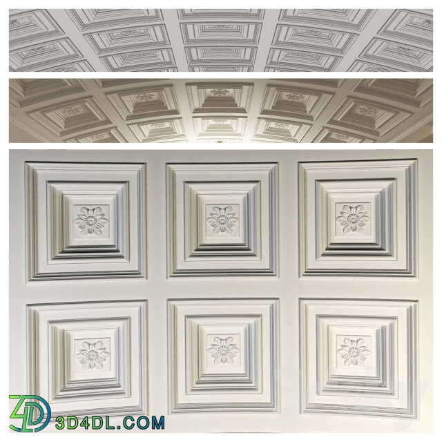 Decorative plaster - Arched ceiling coffered