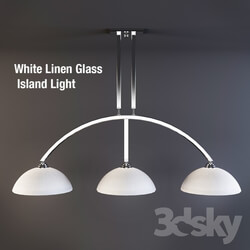 Ceiling light - Nickel White Linen Glass Island Light 