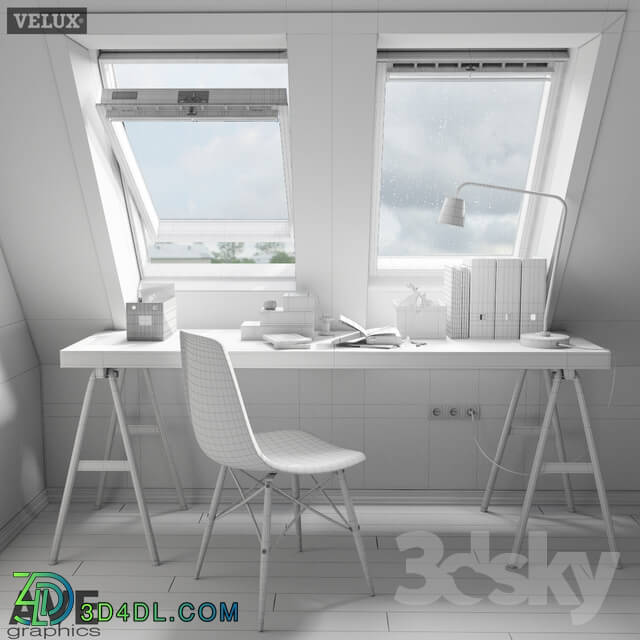 Table _ Chair - AVE mansard VELUX windows set