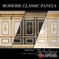 Decorative plaster - Boiserie classic panels and Decorative Crafts Wood Sconce - 1850 