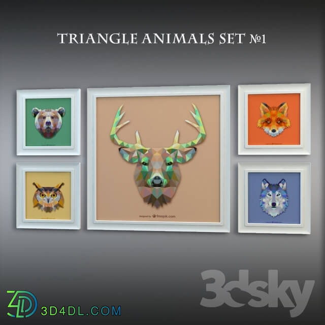 Frame - Triangle Animals Set _1