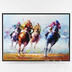 Frame - horse racing painting 