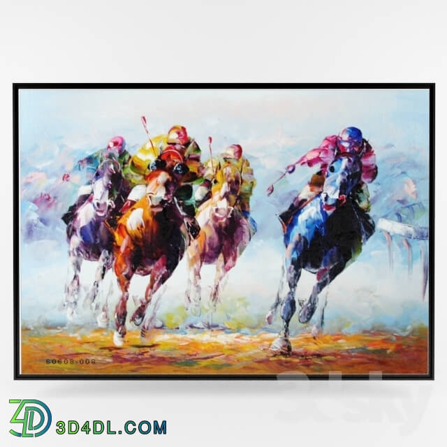 Frame - horse racing painting