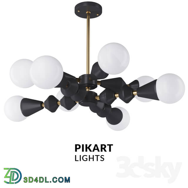 Ceiling light - Dome chandelier V6 horizontal black art. 5990 by Pikartlights