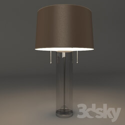 Table lamp - Glass Column Table Lamp with Brown Fabric 