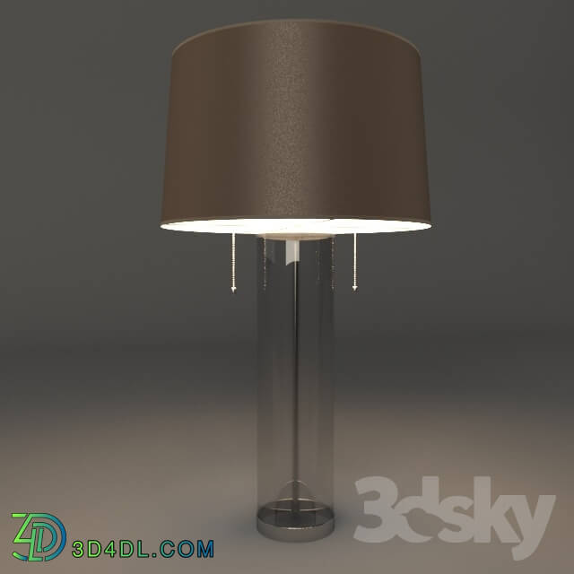 Table lamp - Glass Column Table Lamp with Brown Fabric