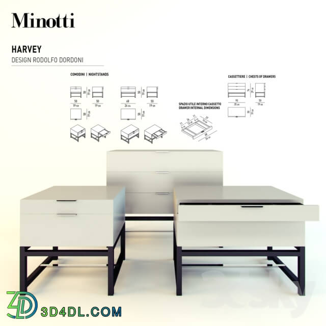 Sideboard _ Chest of drawer - Minotti Harvey bedroom set 1