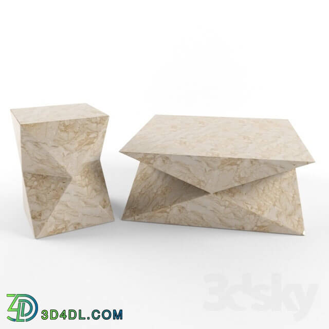 Table - Palecek Triton Stone Side Table