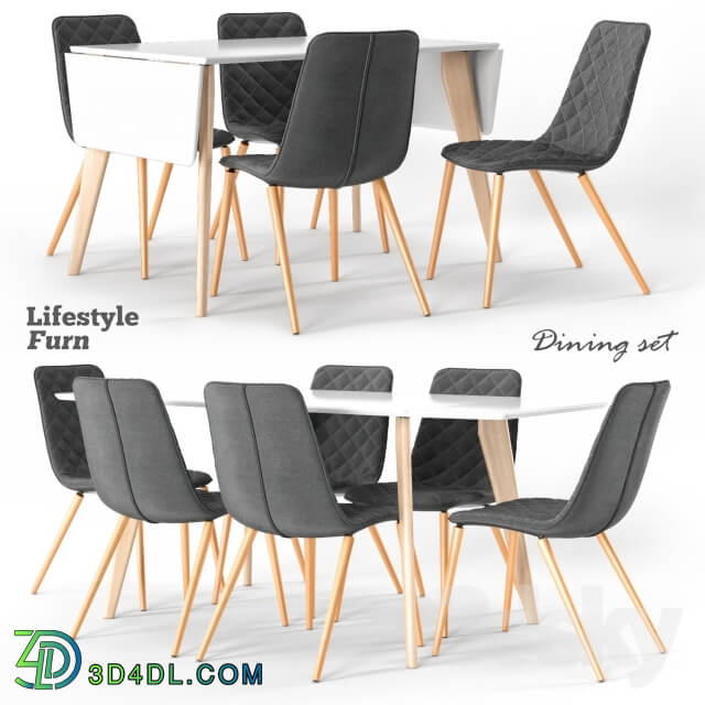 Table _ Chair - LifestyleFurn dining set