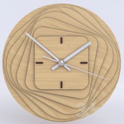 Other decorative objects - RoundSquare_Wooden_Clock 