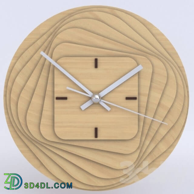 Other decorative objects - RoundSquare_Wooden_Clock