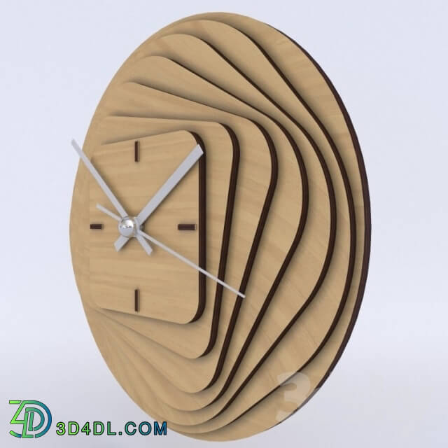 Other decorative objects - RoundSquare_Wooden_Clock