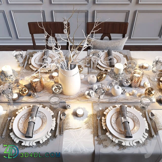 Tableware - Festive table setting with apples