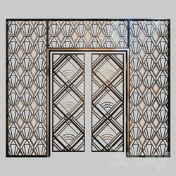 Doors - Wrought iron grille at the front door 