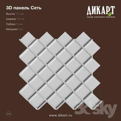 Decorative plaster - 3D Network Panel 