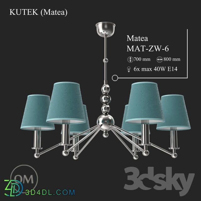 Ceiling light - KUTEK matea mat-zw-6-A-BLUE