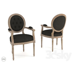 Chair - Vintage louis round button armchair 8827-0009 _W_ 