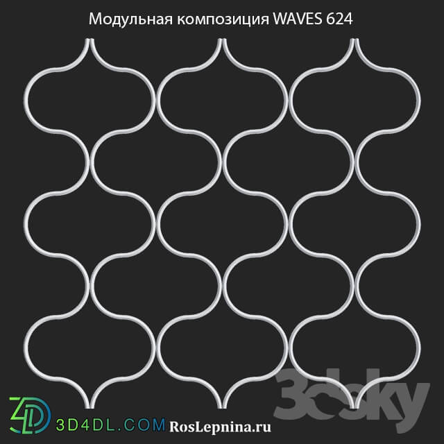 Decorative plaster - OM Modular Composition WAVES 624 by RosLepnina