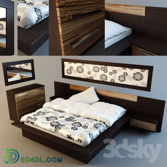 Bed - Modern bed _ Dresser