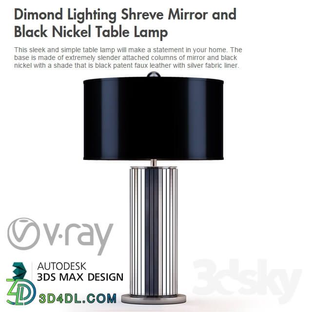 Table lamp - Dimond Lighting Shreve Mirror and Black Nickel Table Lamp