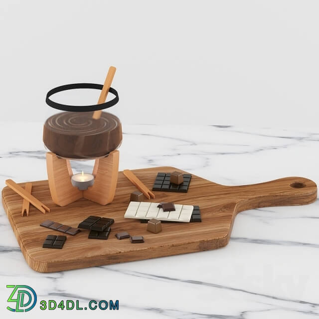 Food and drinks - fondue set cocoa