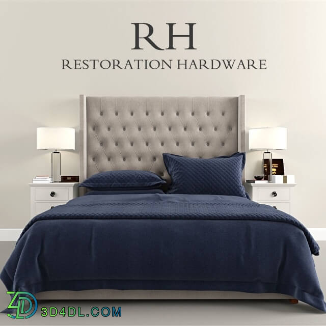 Bed - Restoration Hardware Tufted Platform bed