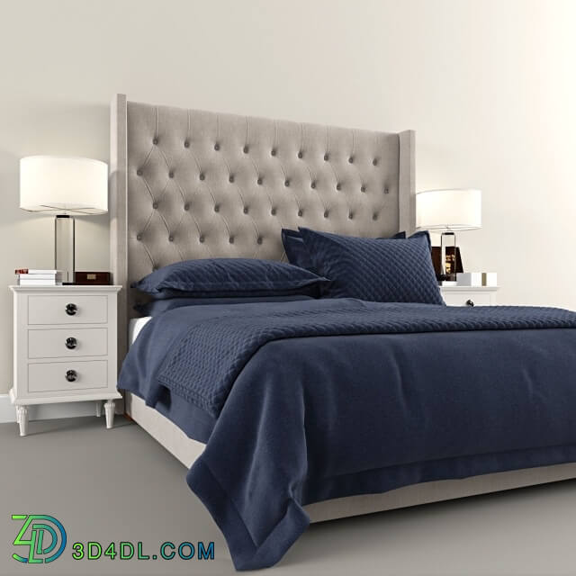 Bed - Restoration Hardware Tufted Platform bed