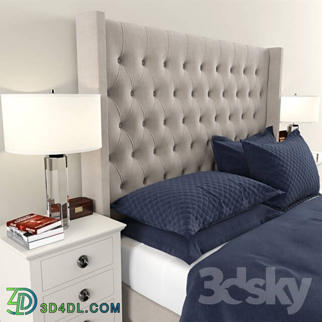 Bed - Restoration Hardware Tufted Platform bed