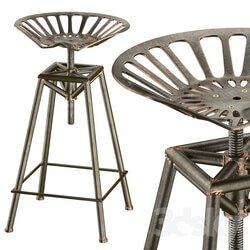 Chair - Charlie Industrial Metal Design stool 