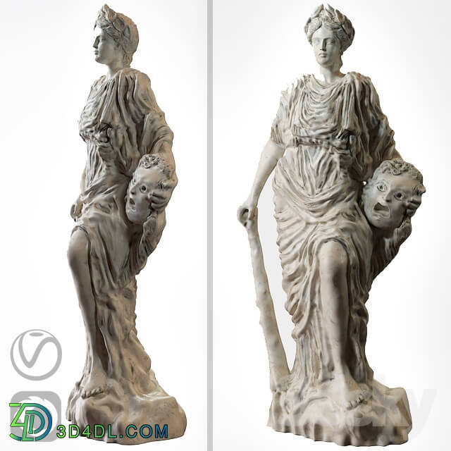 Sculpture - Classic Antique sculpture _Melpomene_ vray _ corona