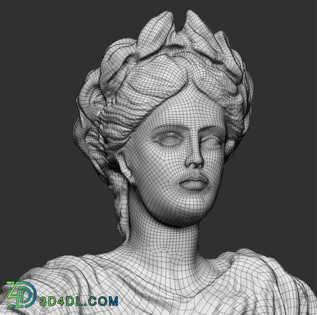 Sculpture - Classic Antique sculpture _Melpomene_ vray _ corona