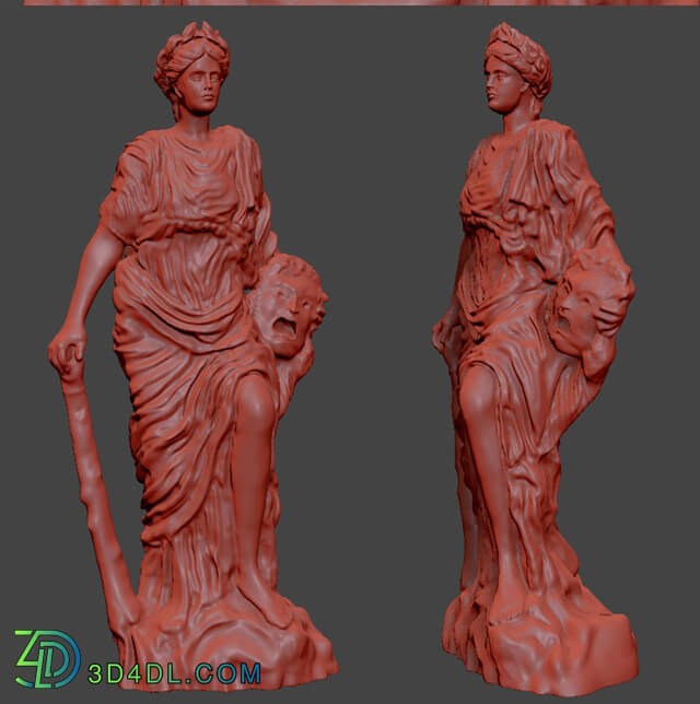 Sculpture - Classic Antique sculpture _Melpomene_ vray _ corona