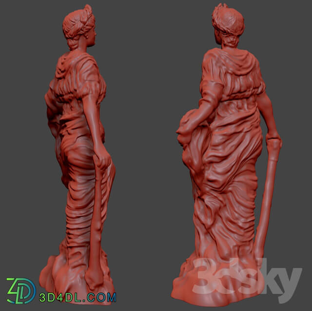 Sculpture - Classic Antique sculpture _Melpomene_ vray _ corona