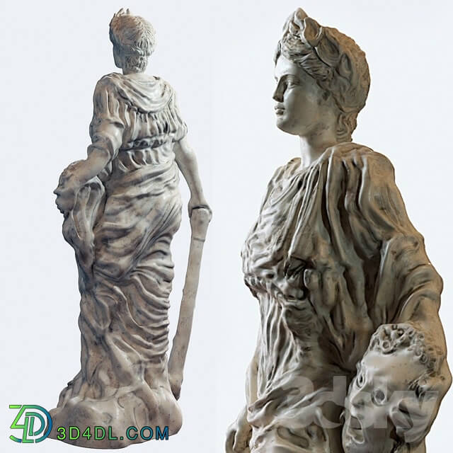 Sculpture - Classic Antique sculpture _Melpomene_ vray _ corona