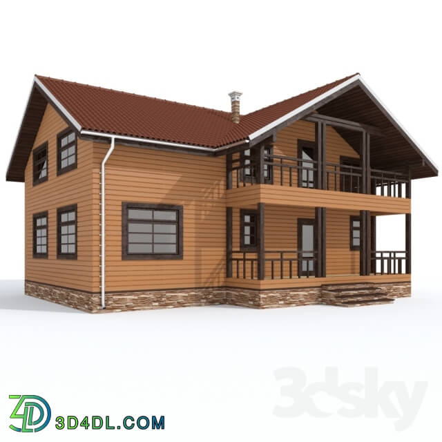 Building - Wooden 2-storey house.