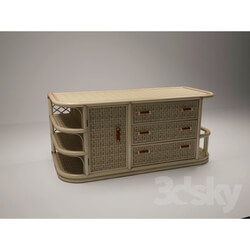 Sideboard _ Chest of drawer - Curbstone. Rattan 