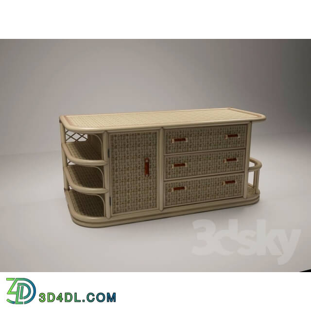 Sideboard _ Chest of drawer - Curbstone. Rattan