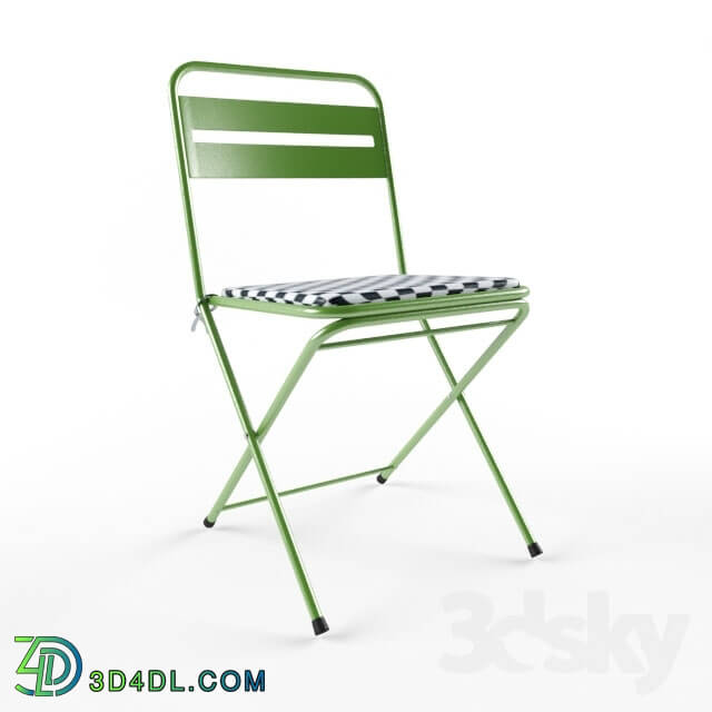 Chair - Green Metal Folding Chair