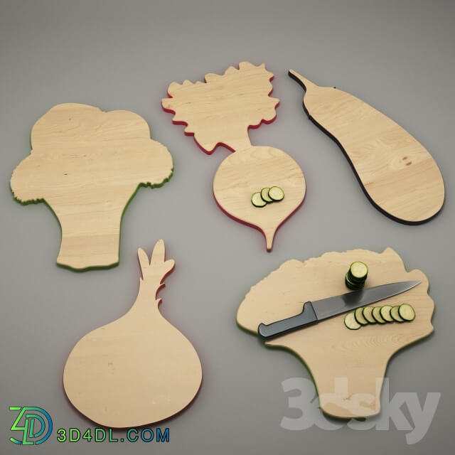 Other kitchen accessories - 5 wooden vegetables cutting boards