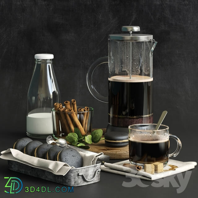 Food and drinks - decorative set_04