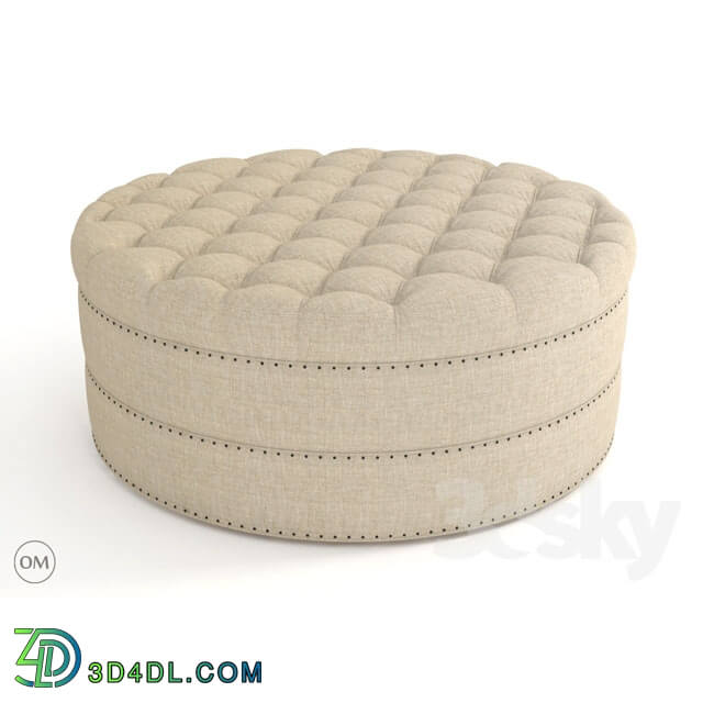Other soft seating - Grand round tufted ottoman 7801-1107