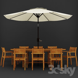 Table _ Chair - Elsmere 9 Piece Teak Dining Set By Beachcrest Home 